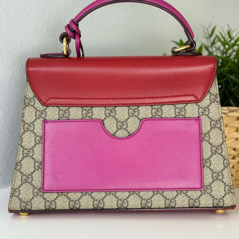 Gucci Padlock GG Coated Canvas And Leather Top Handle Bag